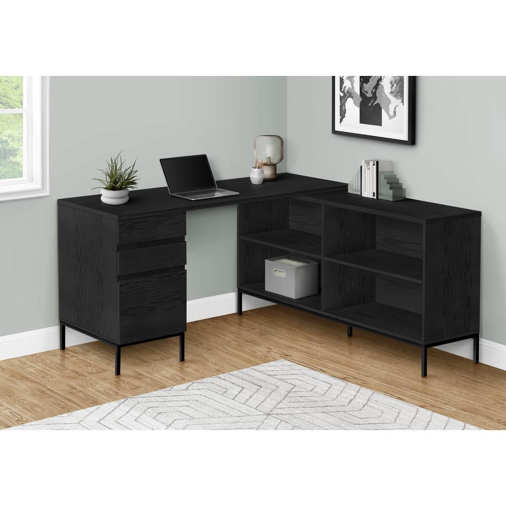Computer Desk, Home Office, Corner, Storage Drawers, 60L, L Shape, Work. Picture 2
