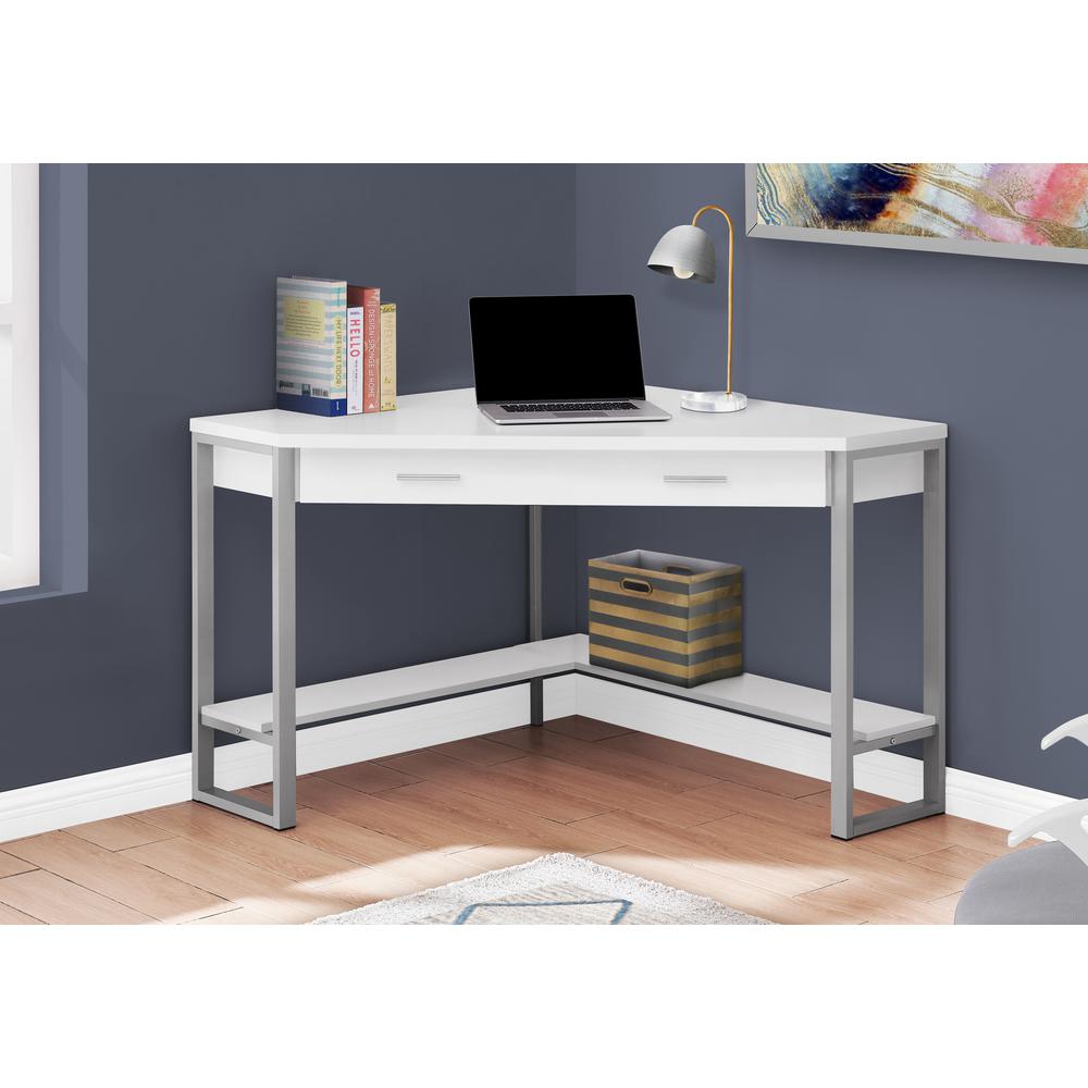 Computer Desk, Home Office, Corner, Storage Drawers, 42L, Work, Laptop. Picture 2