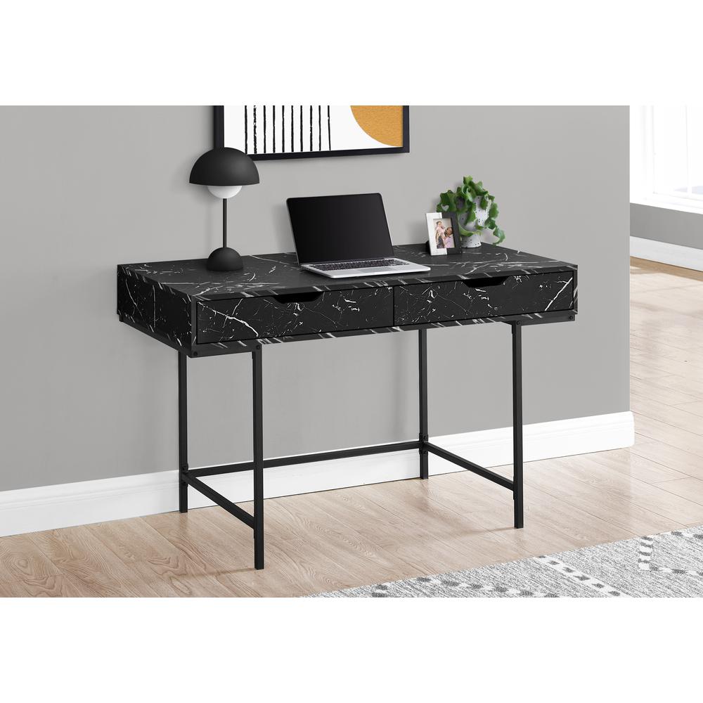 Computer Desk, Home Office, Laptop, Storage Drawers, 48L. Picture 2