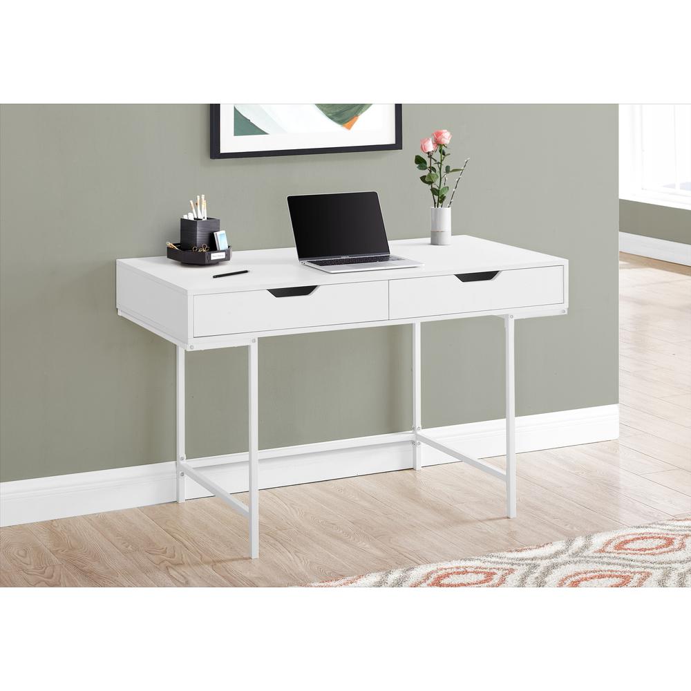 Computer Desk, Home Office, Laptop, Storage Drawers, 48L. Picture 9