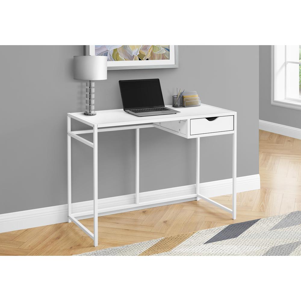Computer Desk, Home Office, Laptop, Storage Drawer, 42L, Work. Picture 2