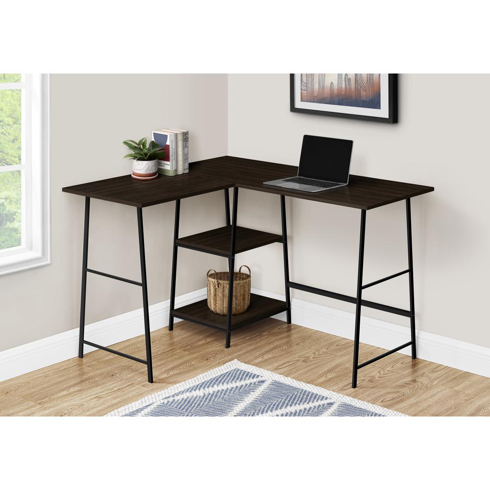 Computer Desk, Home Office, Corner, Storage Shelves, 48L, L Shape, Work. Picture 8