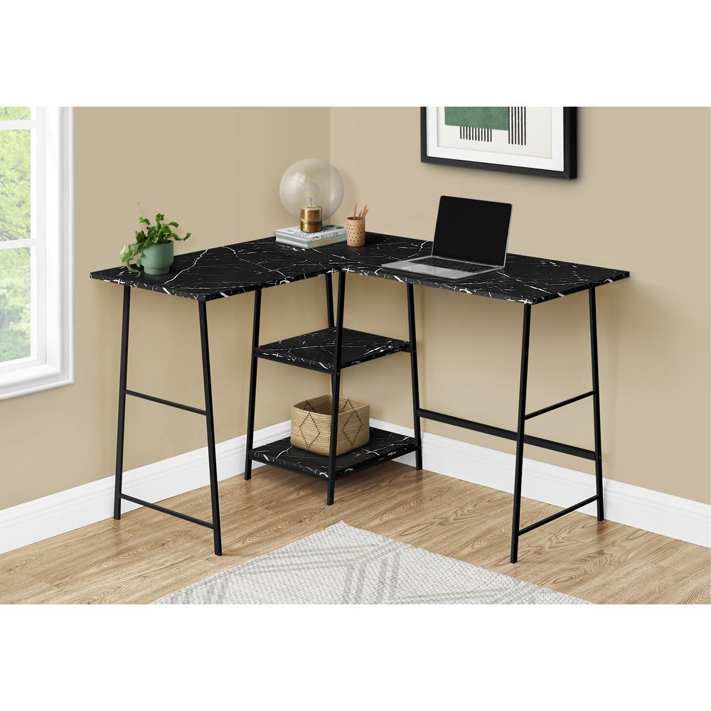 Computer Desk, Home Office, Corner, Storage Shelves, 48L, L Shape, Work. Picture 2