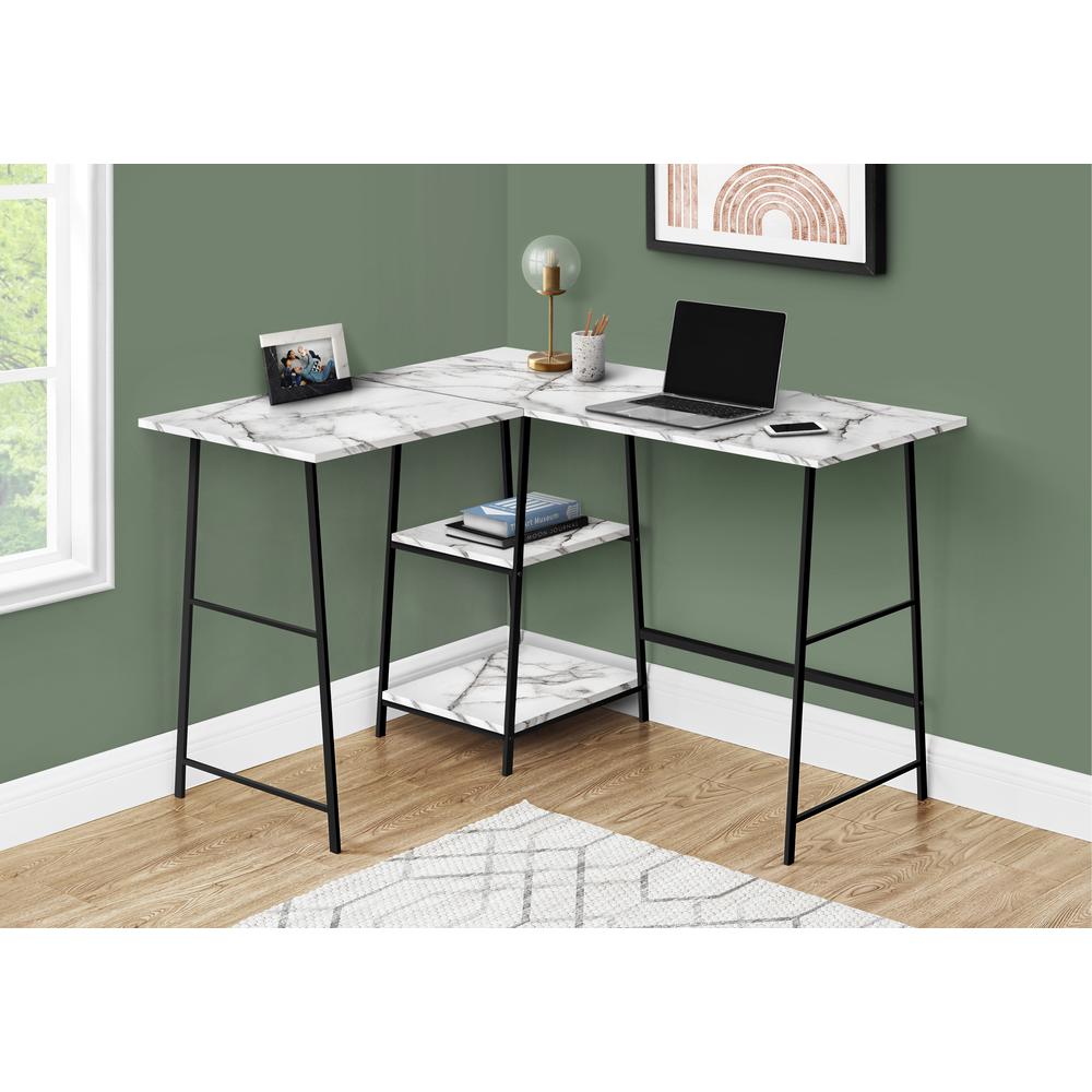 Computer Desk, Home Office, Corner, Storage Shelves, 48L, L Shape, Work. Picture 2