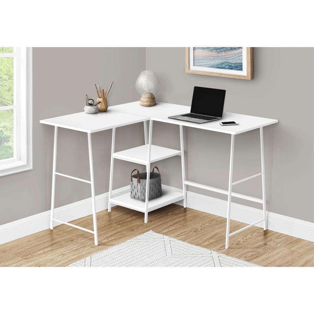Computer Desk, Home Office, Corner, Storage Shelves, 48L, L Shape, Work. Picture 2