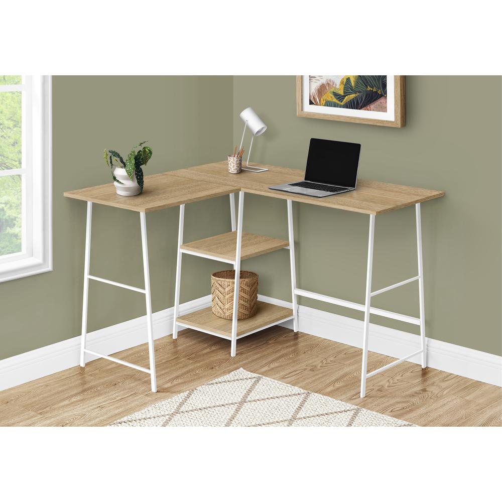 Computer Desk, Home Office, Corner, Storage Shelves, 48L, L Shape, Work. Picture 2