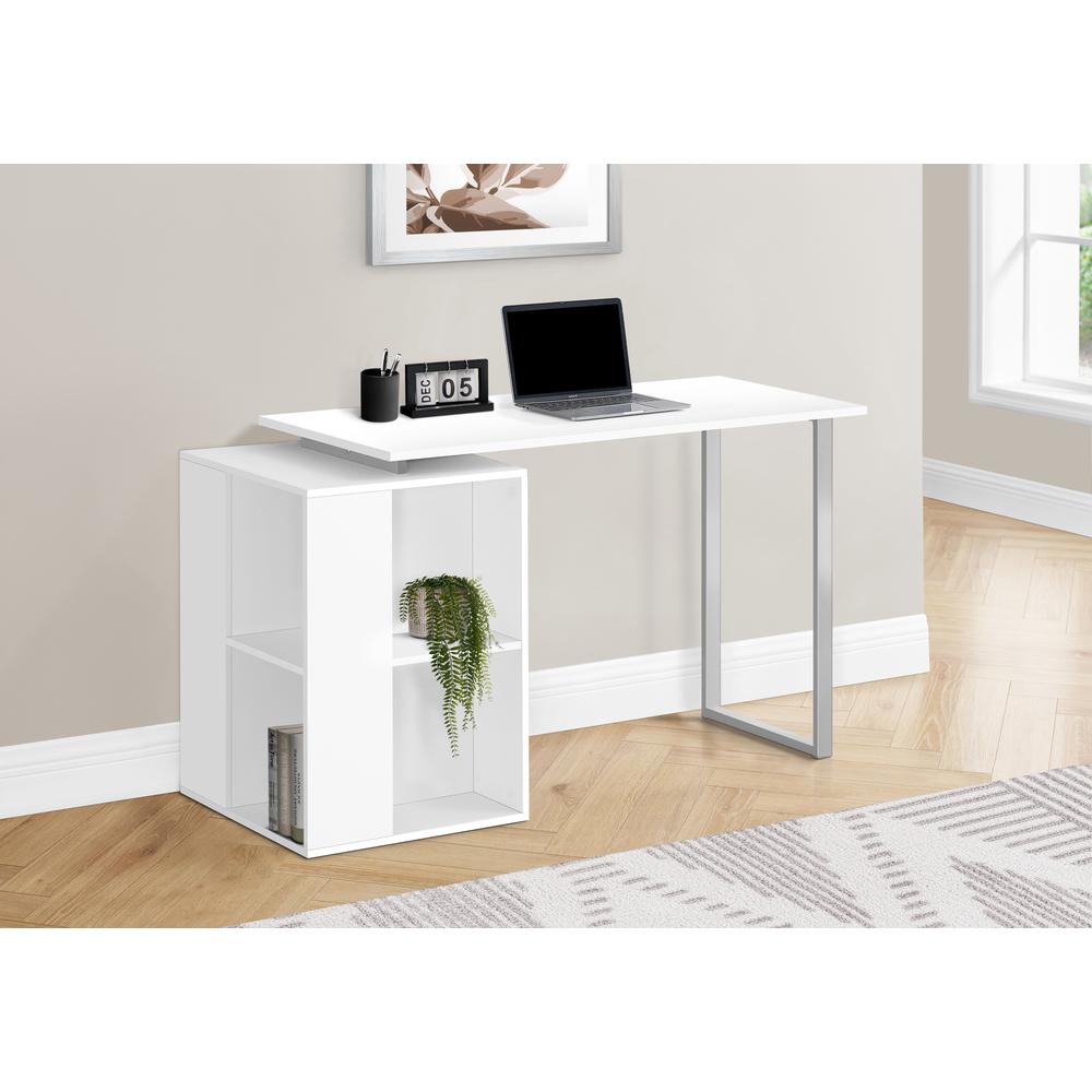 Computer Desk, Home Office, Left, Right Set-up, Storage Shelves, 55L, Work. Picture 2