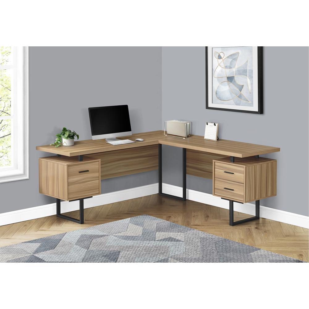 Computer Desk, Home Office, Corner, Left, Right Set-up, Storage Drawers, 70L. Picture 9