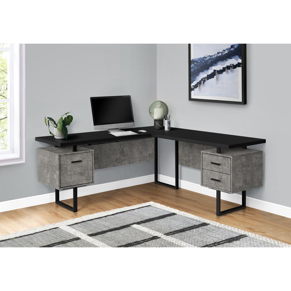 Computer Desk, Home Office, Corner, Left, Right Set-up, Storage Drawers, 70L, L. Picture 2