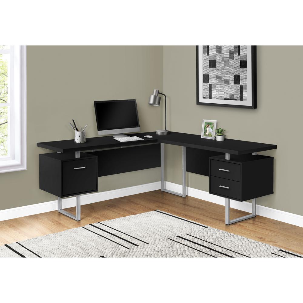 Computer Desk, Home Office, Corner, Left, Right Set-up, Storage Drawers, 70L. Picture 2