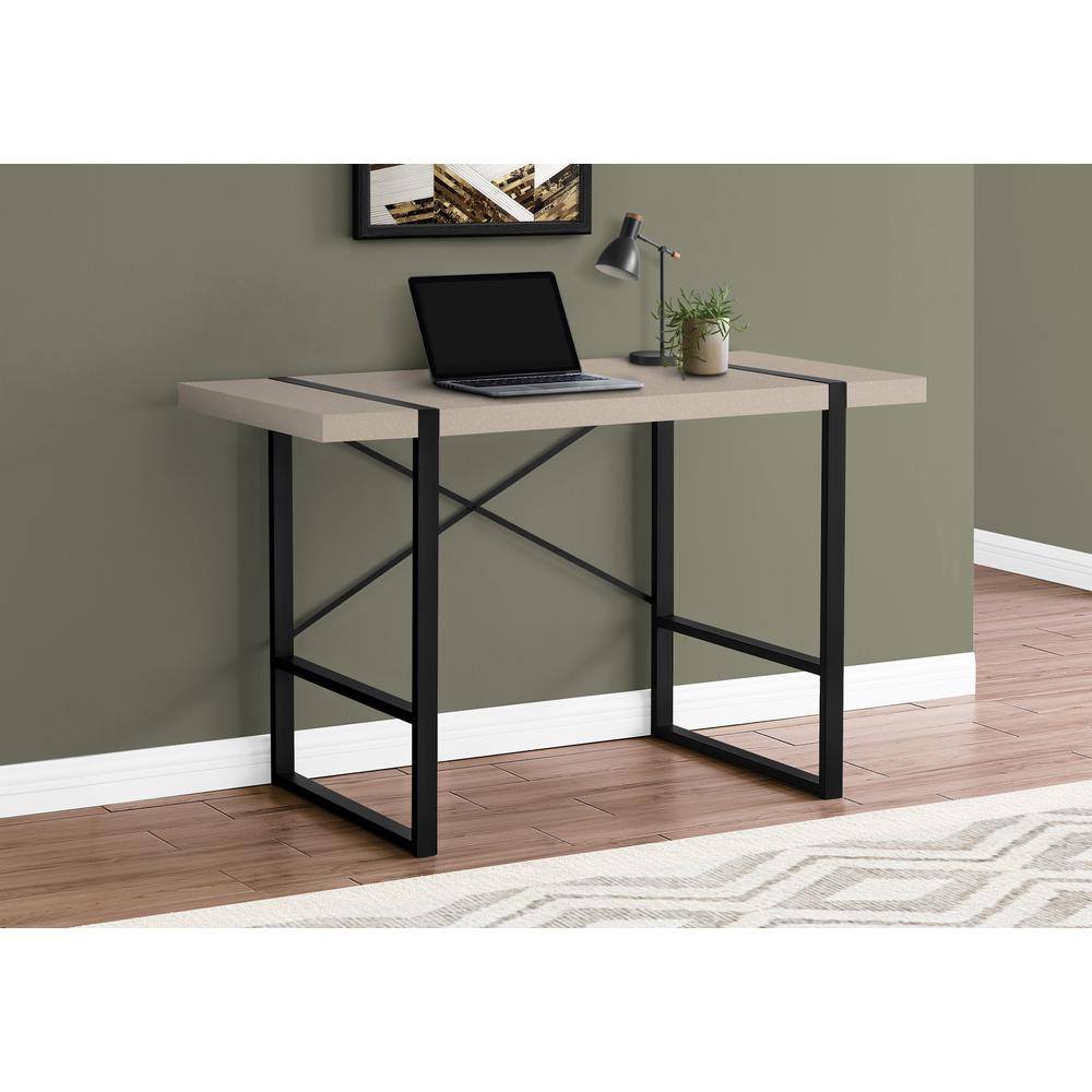 Computer Desk, Home Office, Laptop, 48L, Work, Beige Laminate, Black. Picture 8