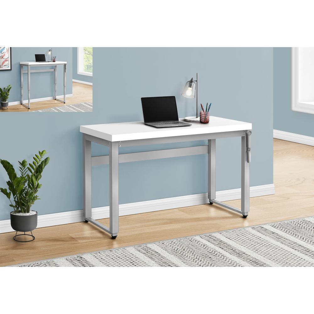 Computer Desk, Home Office, Standing, Adjustable, 48L, Work, Laptop. Picture 10