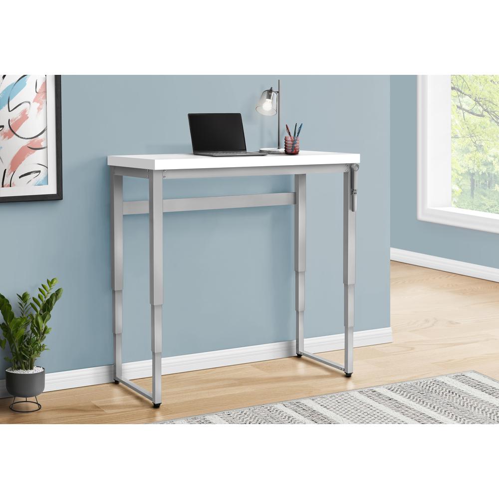 Computer Desk, Home Office, Standing, Adjustable, 48L, Work, Laptop. Picture 12
