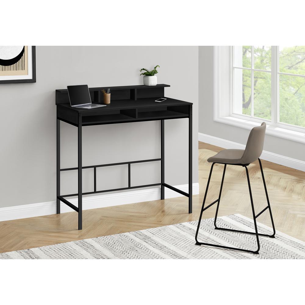 Computer Desk, Home Office, Standing, Storage Shelves, 48L, Work, Laptop. Picture 2