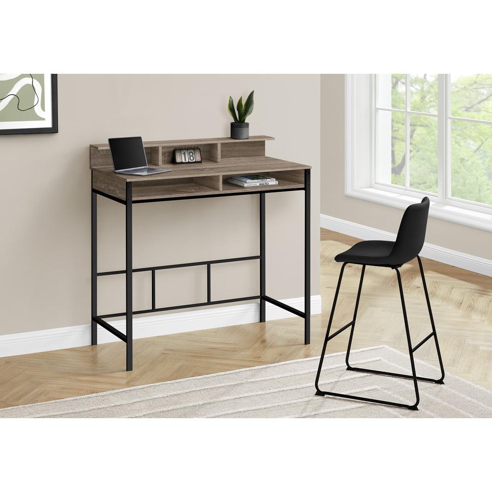 Computer Desk, Home Office, Standing, Storage Shelves, 48L, Work, Laptop. Picture 2