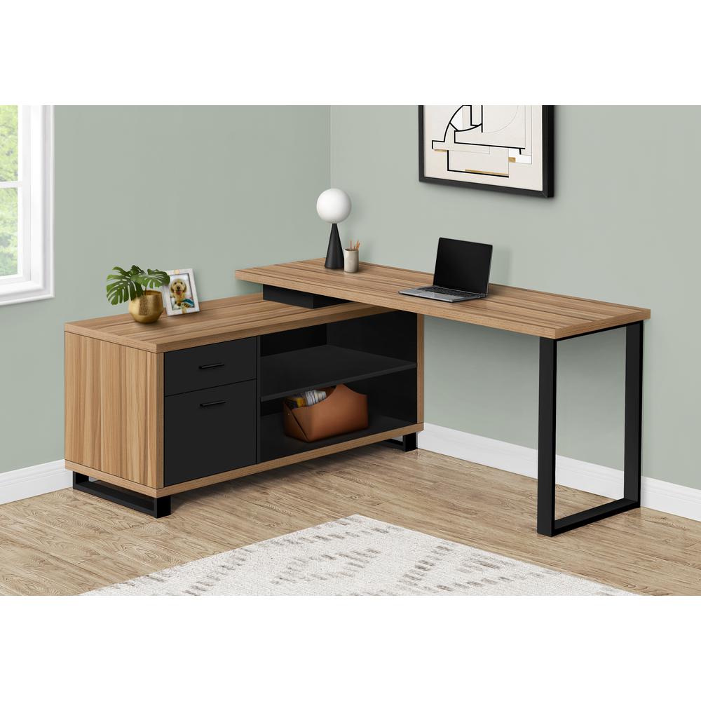 Computer Desk, Home Office, Corner, Storage Drawers, 72L, L Shape, Work. Picture 3