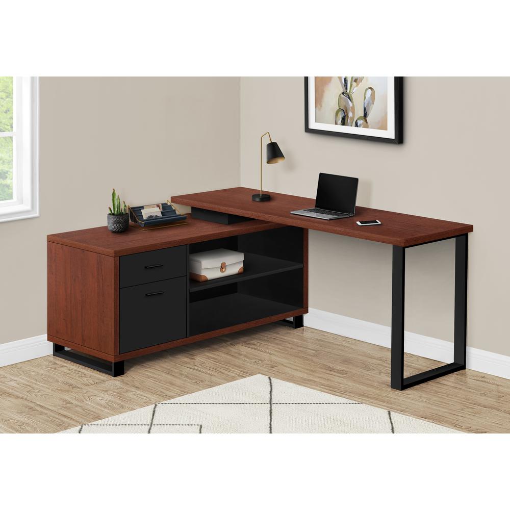 Computer Desk, Home Office, Corner, Storage Drawers, 72L, L Shape, Work. Picture 3