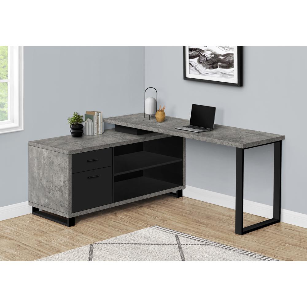 Computer Desk, Home Office, Corner, Storage Drawers, 72L, L Shape, Work. Picture 3