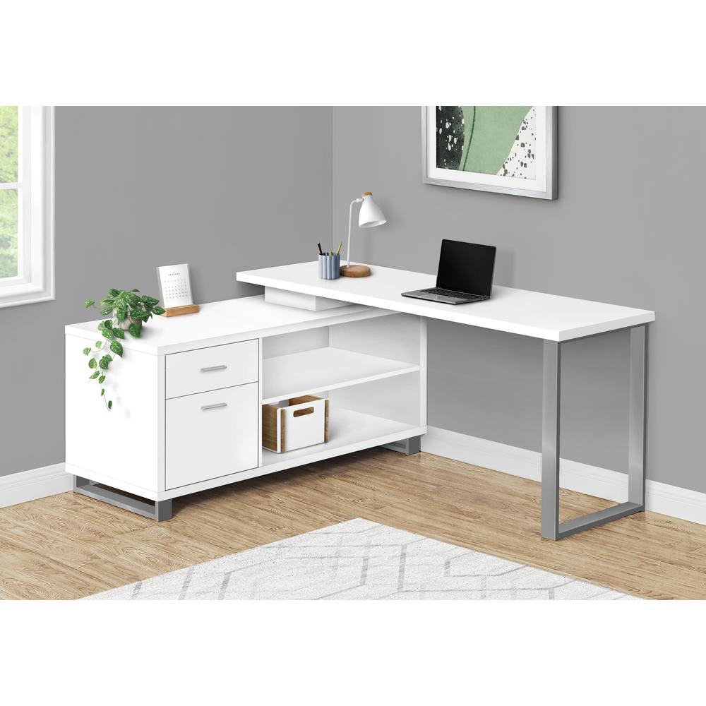 Computer Desk, Home Office, Corner, Storage Drawers, 72L, L Shape, Work. Picture 3