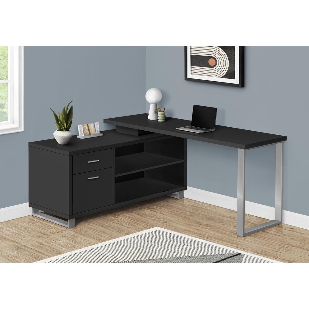 Computer Desk, Home Office, Corner, Storage Drawers, 72L, L Shape, Work. Picture 3