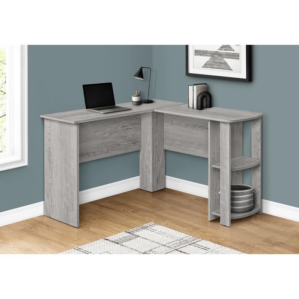 Computer Desk, Home Office, Corner, Storage Shelves, 48L, L Shape, Work. Picture 2