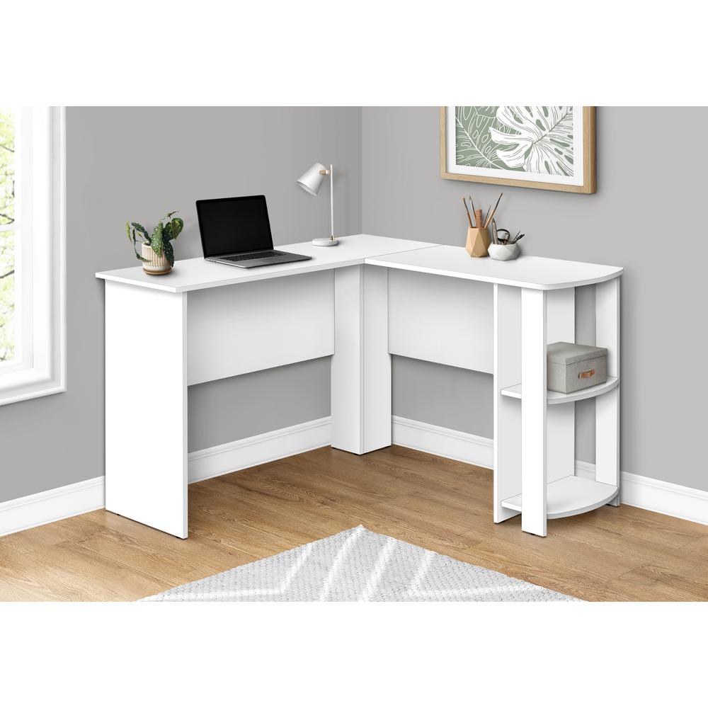 Computer Desk, Home Office, Corner, Storage Shelves, 48L, L Shape, Work. Picture 2