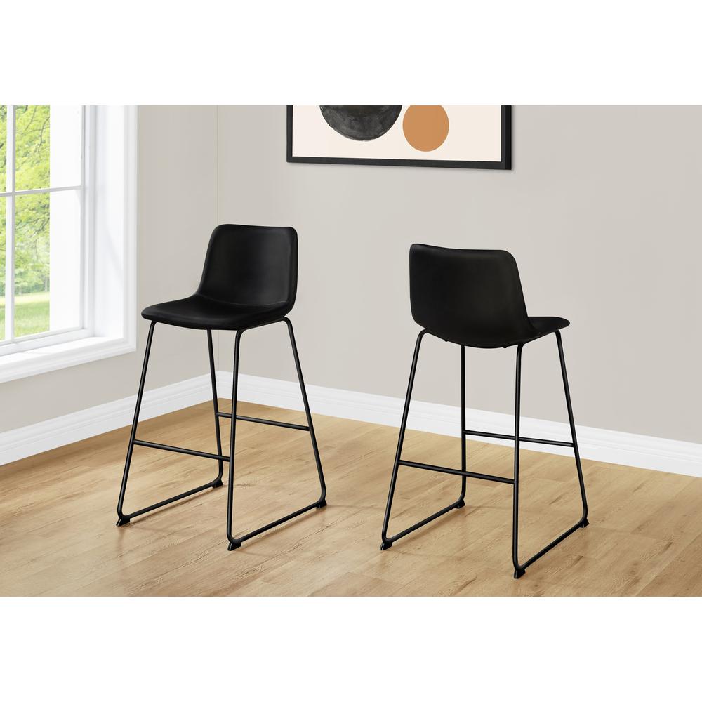 Office Chair, Bar Height, Standing, Computer Desk, Work, Black Leather Look. Picture 9
