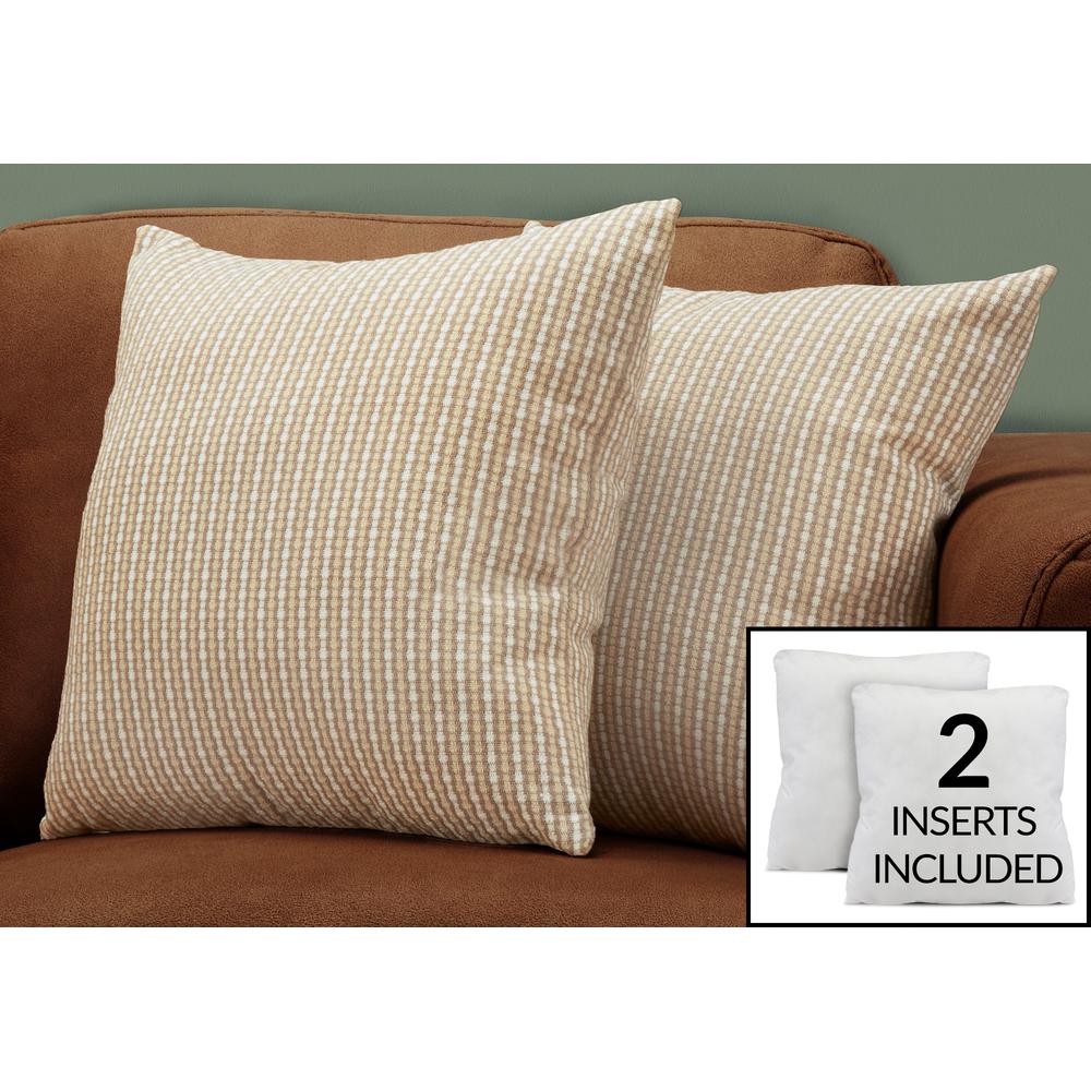 Pillows, Set Of 2, 18 X 18 Square, Insert Included, Decorative Throw, Accent. Picture 2