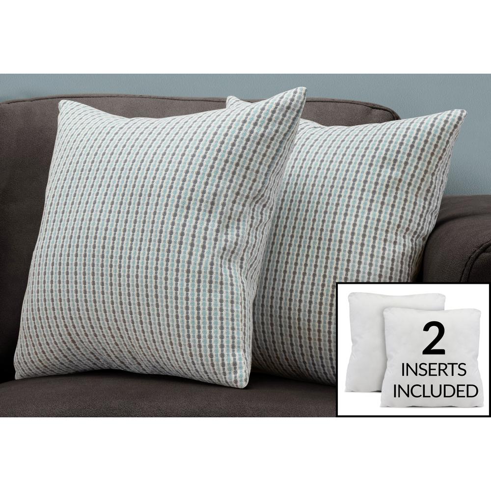 Pillows, Set Of 2, 18 X 18 Square, Insert Included, Decorative Throw, Accent. Picture 2