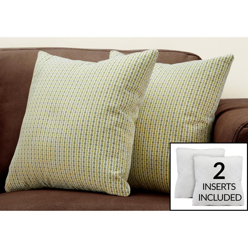 Pillows, Set Of 2, 18 X 18 Square, Insert Included, Decorative Throw, Accent. Picture 2