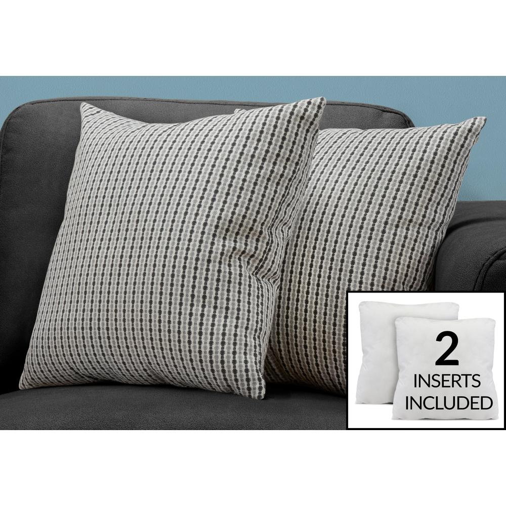 Pillows, Set Of 2, 18 X 18 Square, Insert Included, Decorative Throw, Accent. Picture 2
