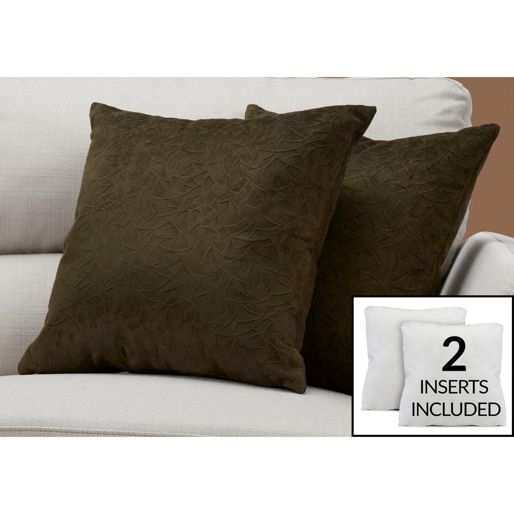Pillows, Set Of 2, 18 X 18 Square, Insert Included, Decorative Throw, Accent. Picture 2