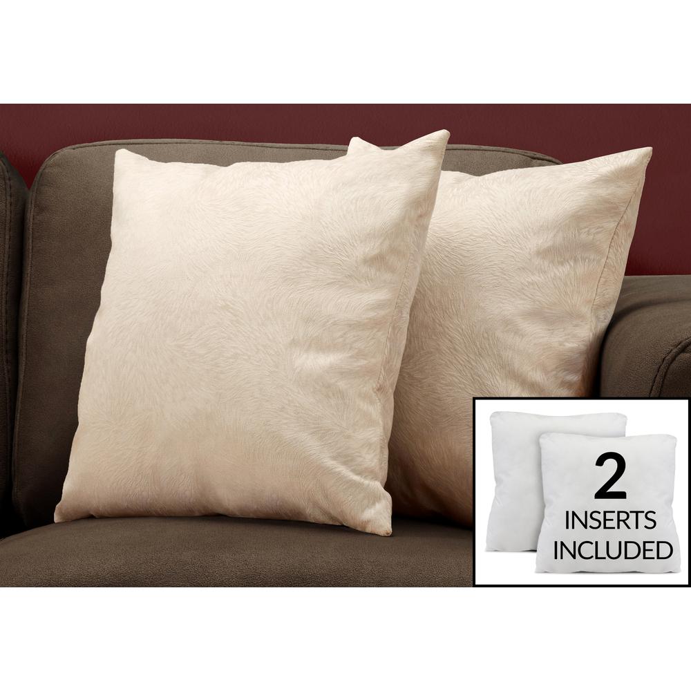 Pillows, Set Of 2, 18 X 18 Square, Insert Included, Decorative Throw, Accent. Picture 2