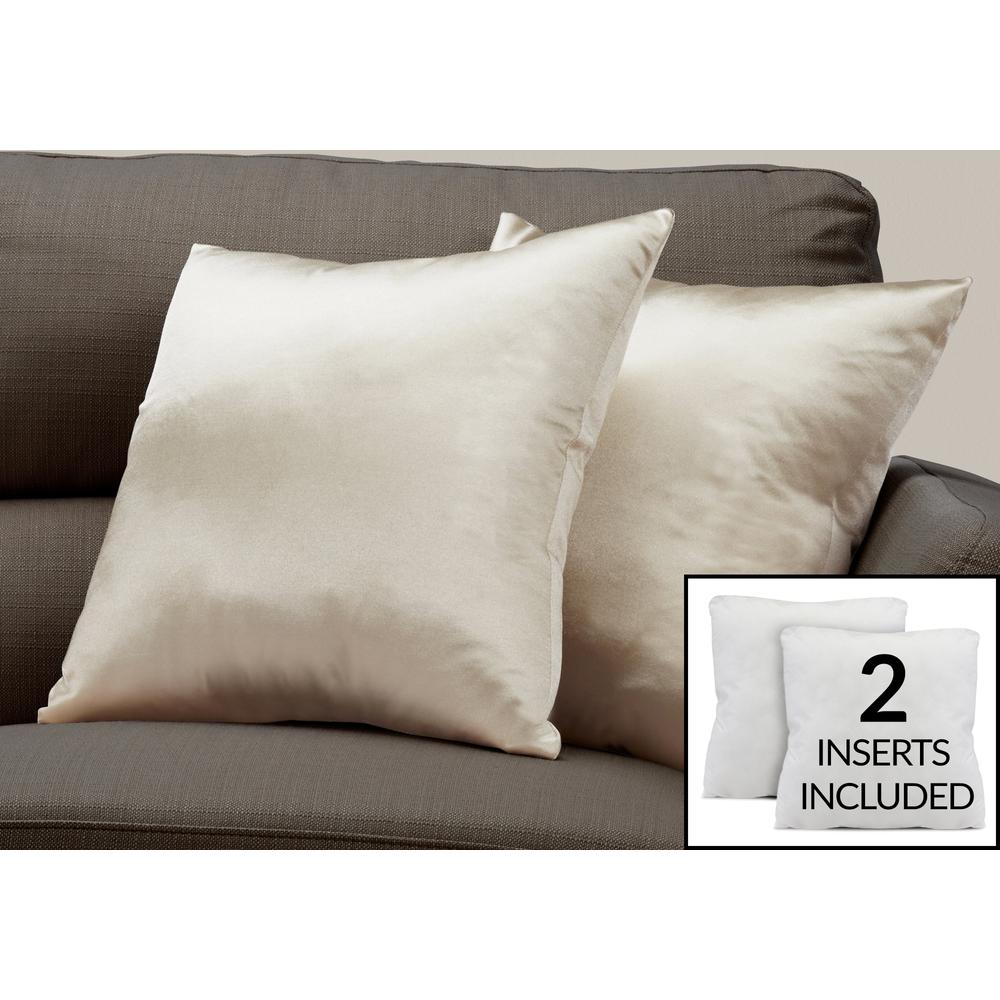 Pillows, Set Of 2, 18 X 18 Square, Insert Included, Decorative Throw, Accent. Picture 2