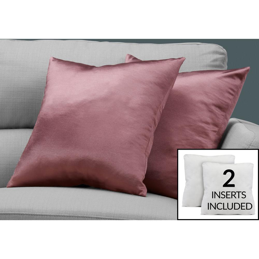 Pillows, Set Of 2, 18 X 18 Square, Insert Included, Decorative Throw, Accent. Picture 2