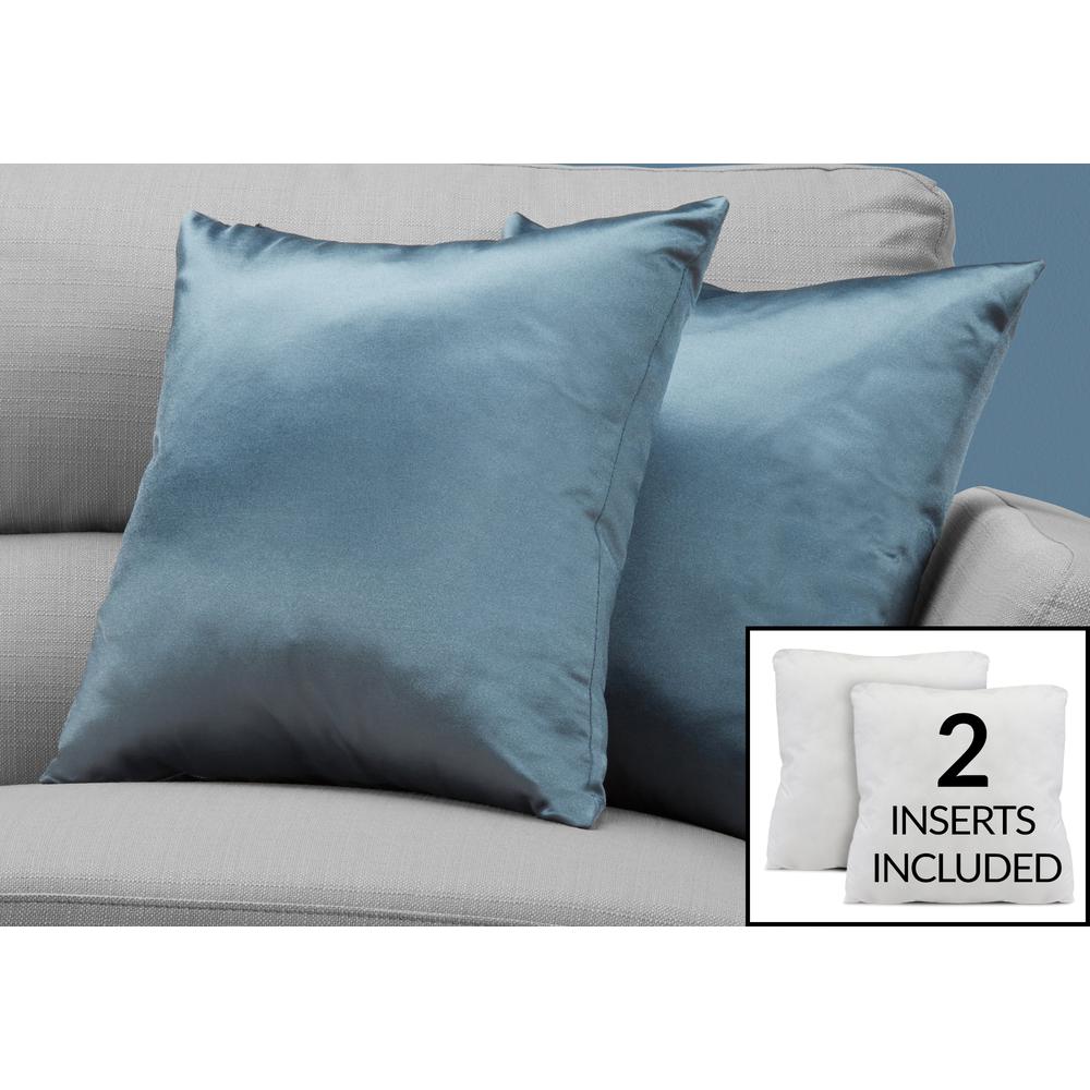 Pillows, Set Of 2, 18 X 18 Square, Insert Included, Decorative Throw, Accent. Picture 2