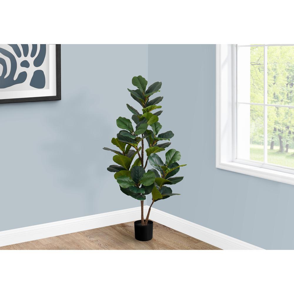 Artificial Plant, 49 Tall, Fiddle Tree, Indoor, Faux, Fake, Floor, Greenery. Picture 5
