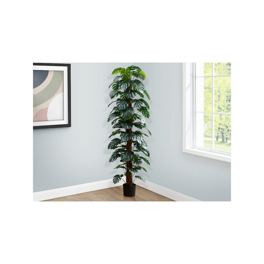 Artificial Plant, 83" Tall, Monstera Tree, Floor, Indoor. Picture 2