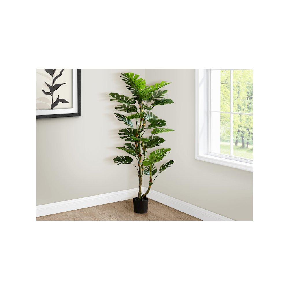 Artificial Plant, 61" Tall, Monstera Tree, Indoor. Picture 2