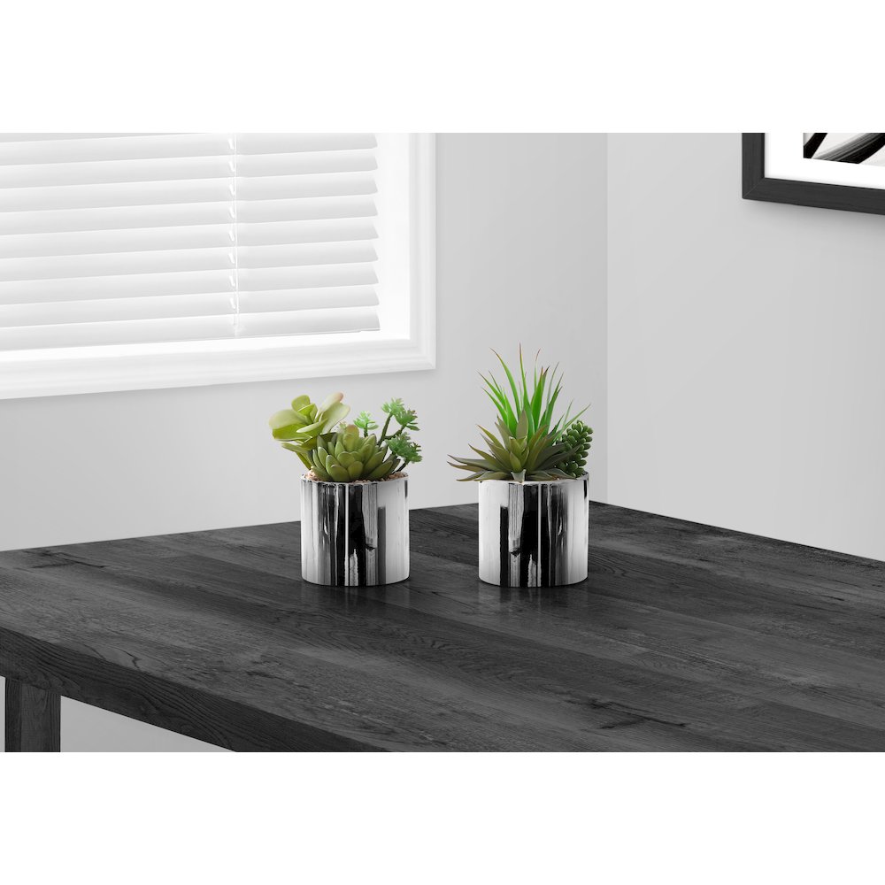 Artificial Plant, 7" Tall, Succulent, Indoor, Faux, Table, Greenery, Set Of 2. Picture 2