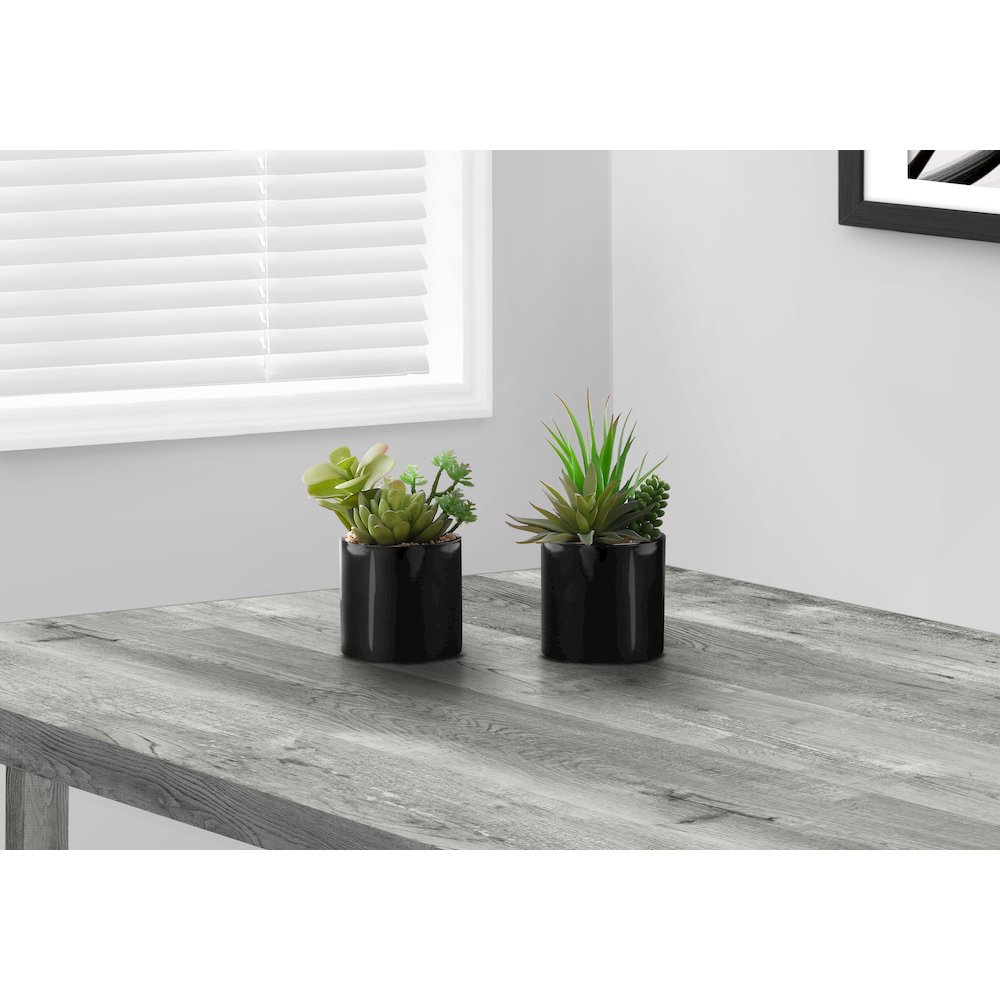 Artificial Plant, 7" Tall, Succulent, Indoor, Faux, Table, Greenery, Set Of 2. Picture 2