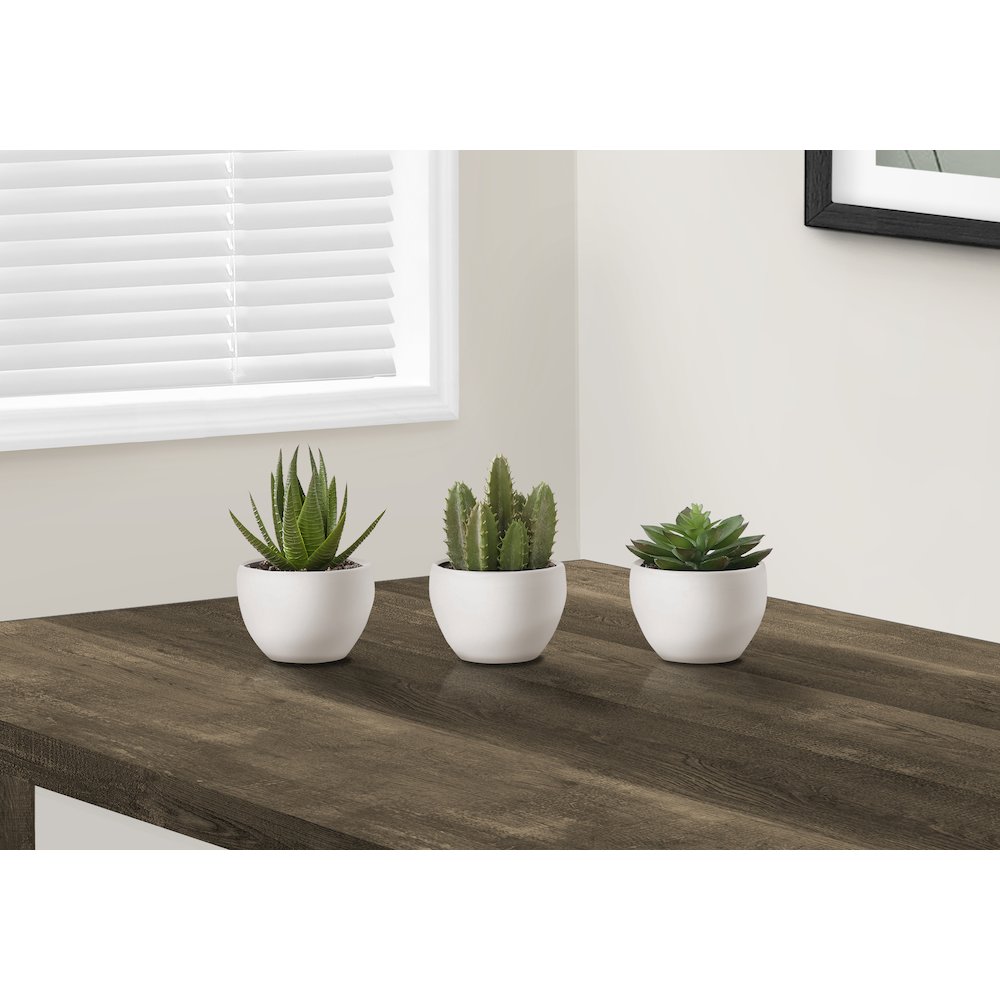 Artificial Plant, 6" Tall, Succulent, Indoor, Faux, Table, Greenery, Set Of 3. Picture 2
