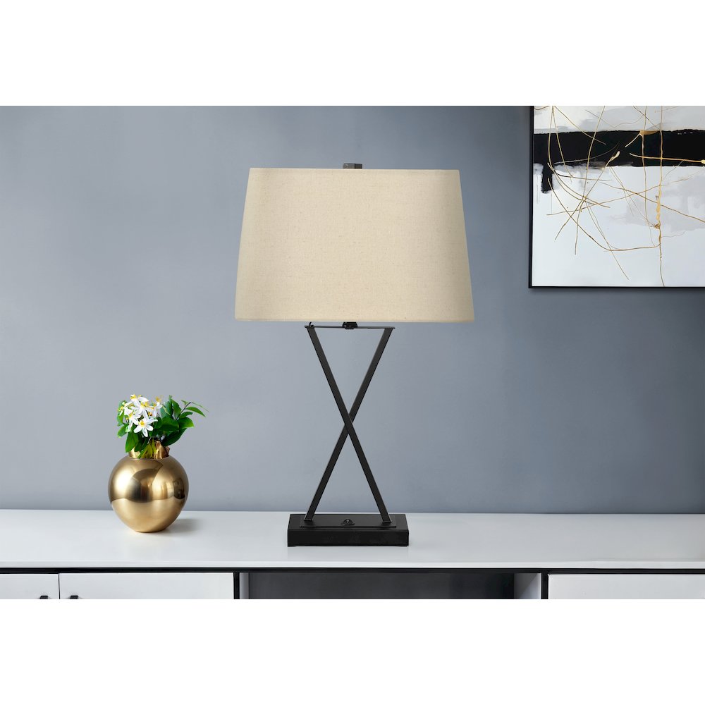 Lighting, 25H, Table Lamp, Usb Port Included, Black. Picture 6