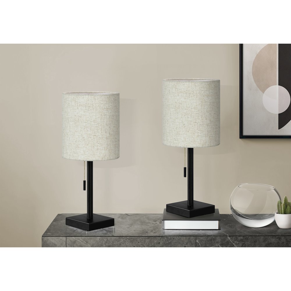 Lighting, Set Of 2, 17H, Table Lamp, Usb Port Included, Black. Picture 5