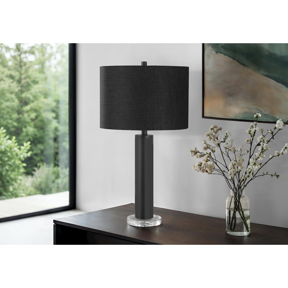Lighting, 28"H, Table Lamp, Black Metal, Black Shade, Contemporary, Modern. Picture 5