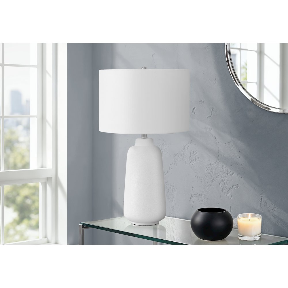 Lighting, 26"H, Table Lamp, Cream Ceramic, Ivory / Cream Shade, Modern. Picture 5