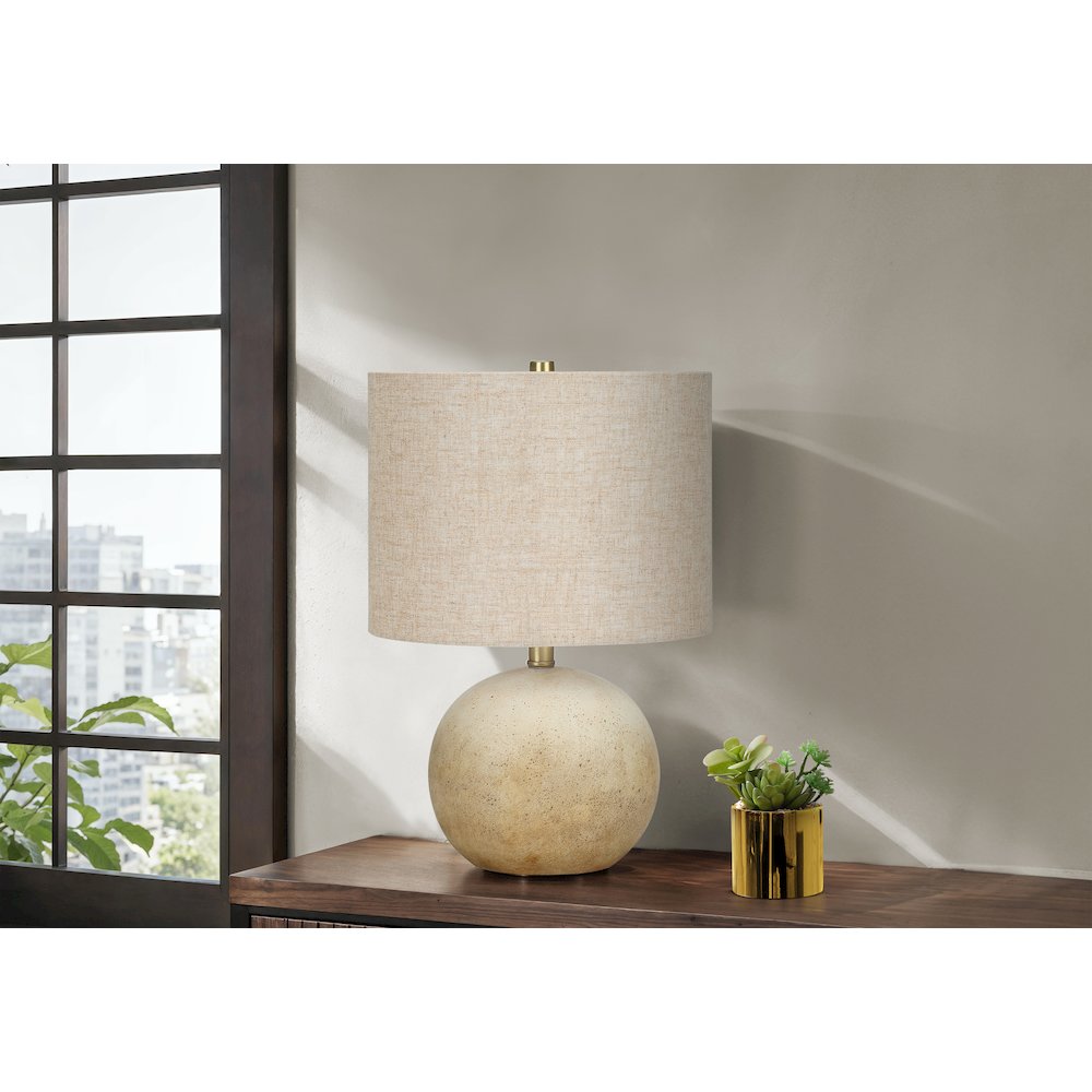 Lighting, 20"H, Table Lamp, Beige Concrete, Beige Shade, Contemporary. Picture 5