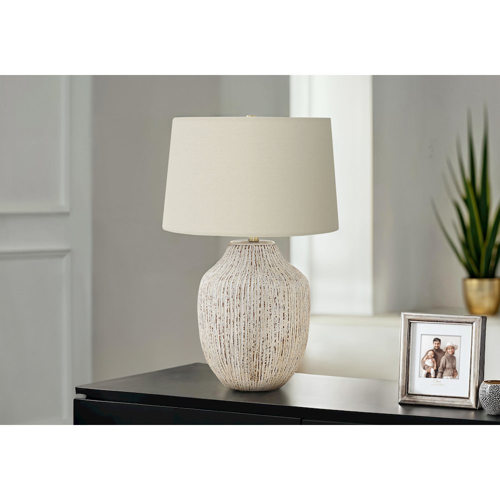 ="Lighting, 26""H, Table Lamp, Cream Ceramic, Ivory / Cream Shade, Transitional. Picture 5