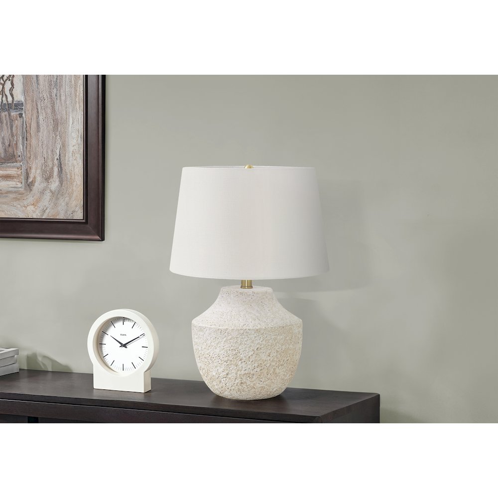 Lighting, 20"H, Table Lamp, Cream Concrete, Ivory / Cream Shade, Modern. Picture 5