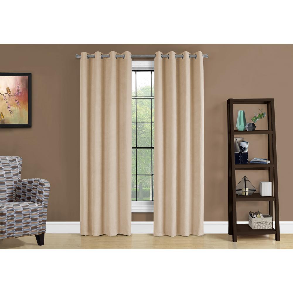 Curtain Panel, 2pcs Set, 54W X 84L, Room Darkening, Grommet, Living Room. Picture 3
